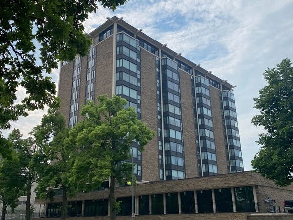 An exterior view of a condo building.