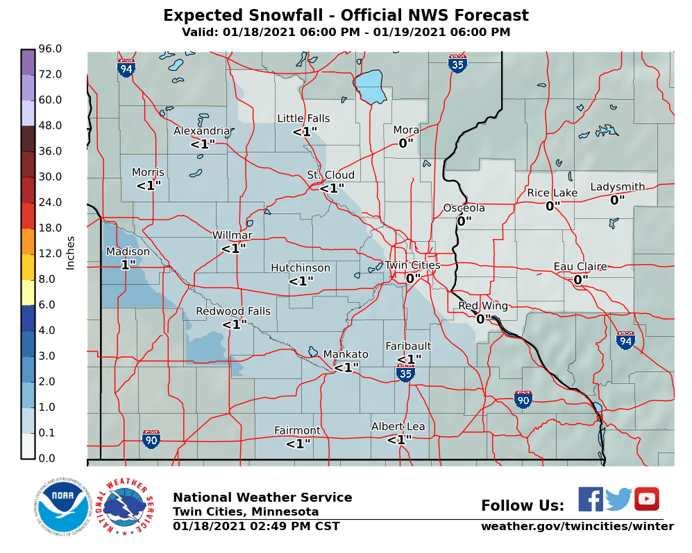 Snowfall projection