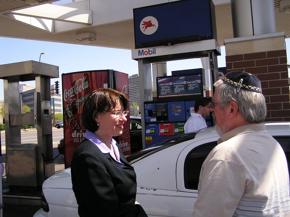 Klobuchar talking high gas prices
