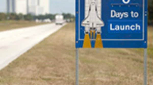 A NASA launch countdown sign. This year is the last year for a NASA program that allows students to conduct science experiments in a simulation of zero-gravity.