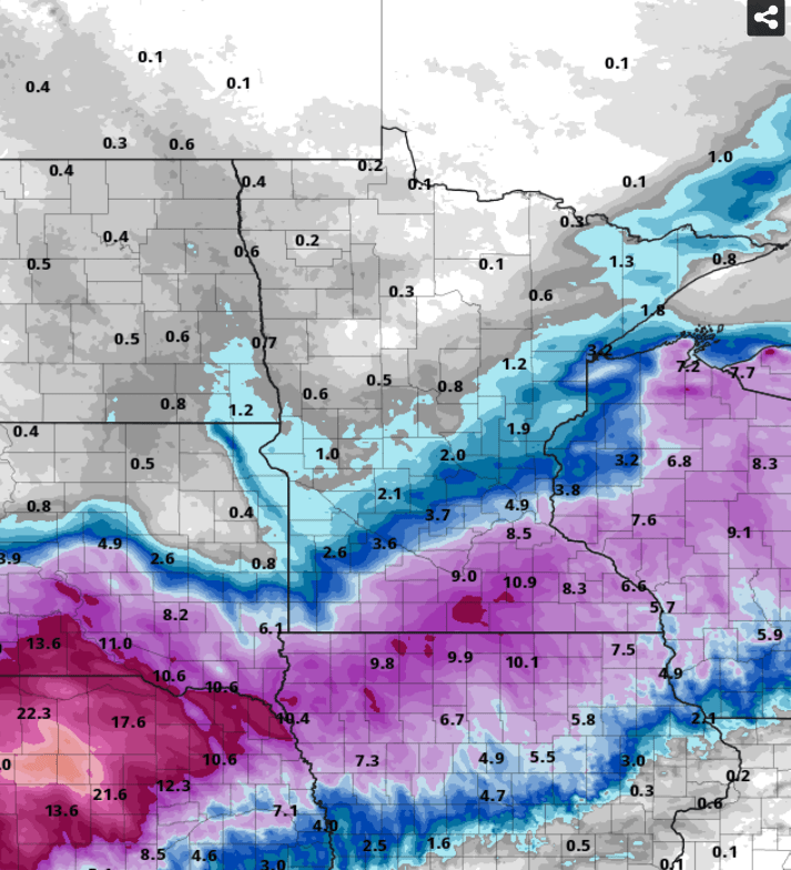 NOAA NAM snowfall