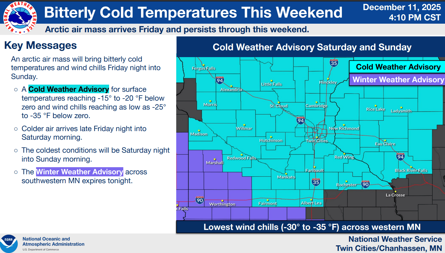 Cold weather advisory