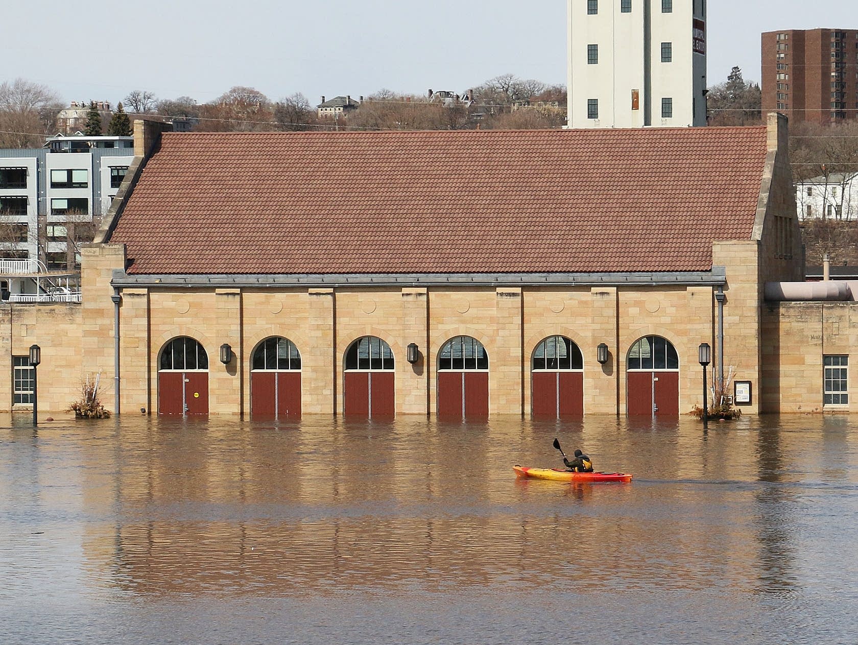 Conor Rose of St. Paul paddles his kayak