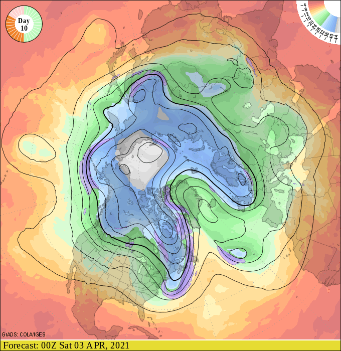 Upper air forecast map for 6 pm April 2