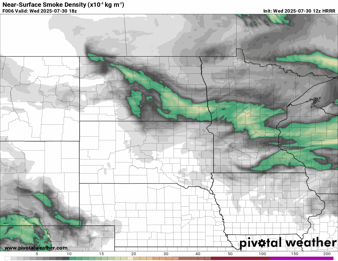 NOAA HRRR smoke output