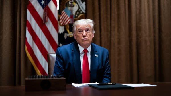 President Trump during a meeting in the Cabinet Room of the White House on Aug. 3.