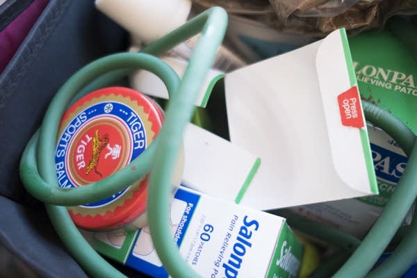 Two baskets are filled with a variety of remedies