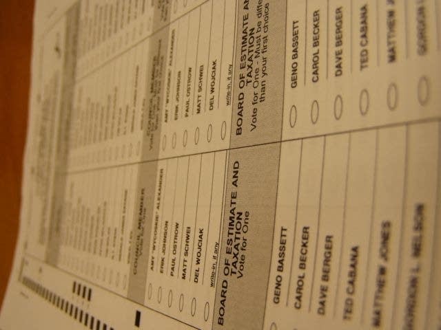 Sample runoff ballot