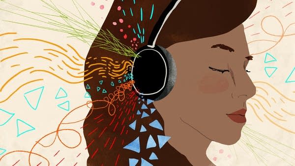 Poster Woman with headphones