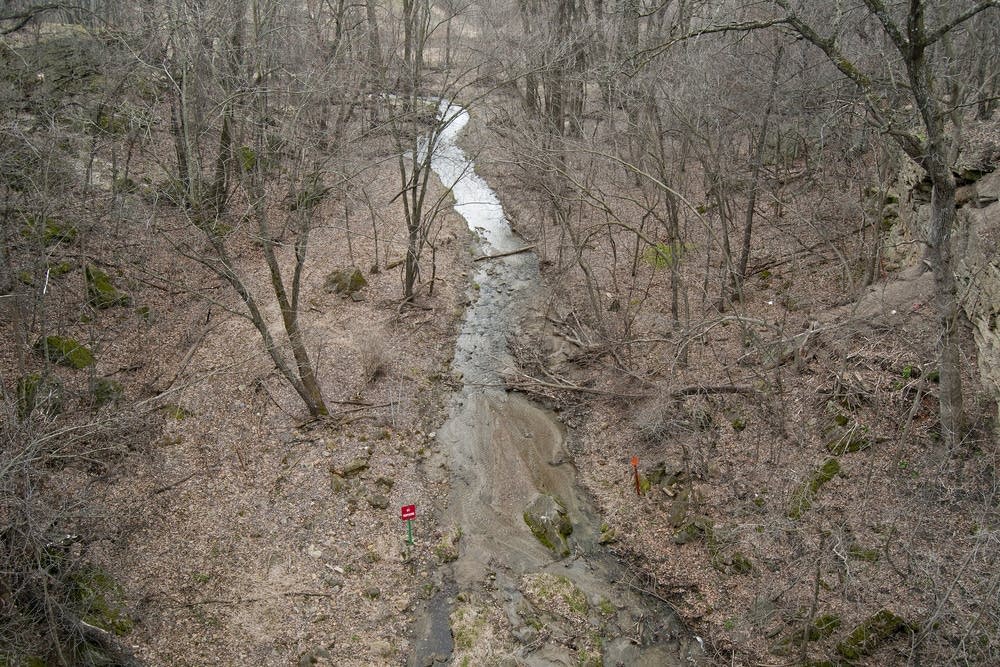 A stream near Minnemishinona Falls