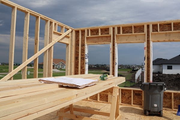 Cloudy skies above a construction site