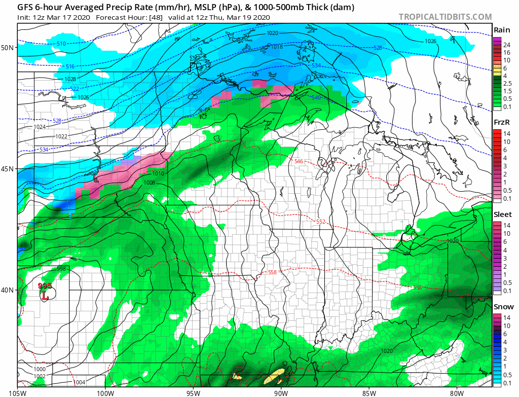 NOAA GFS model Thursday and Friday