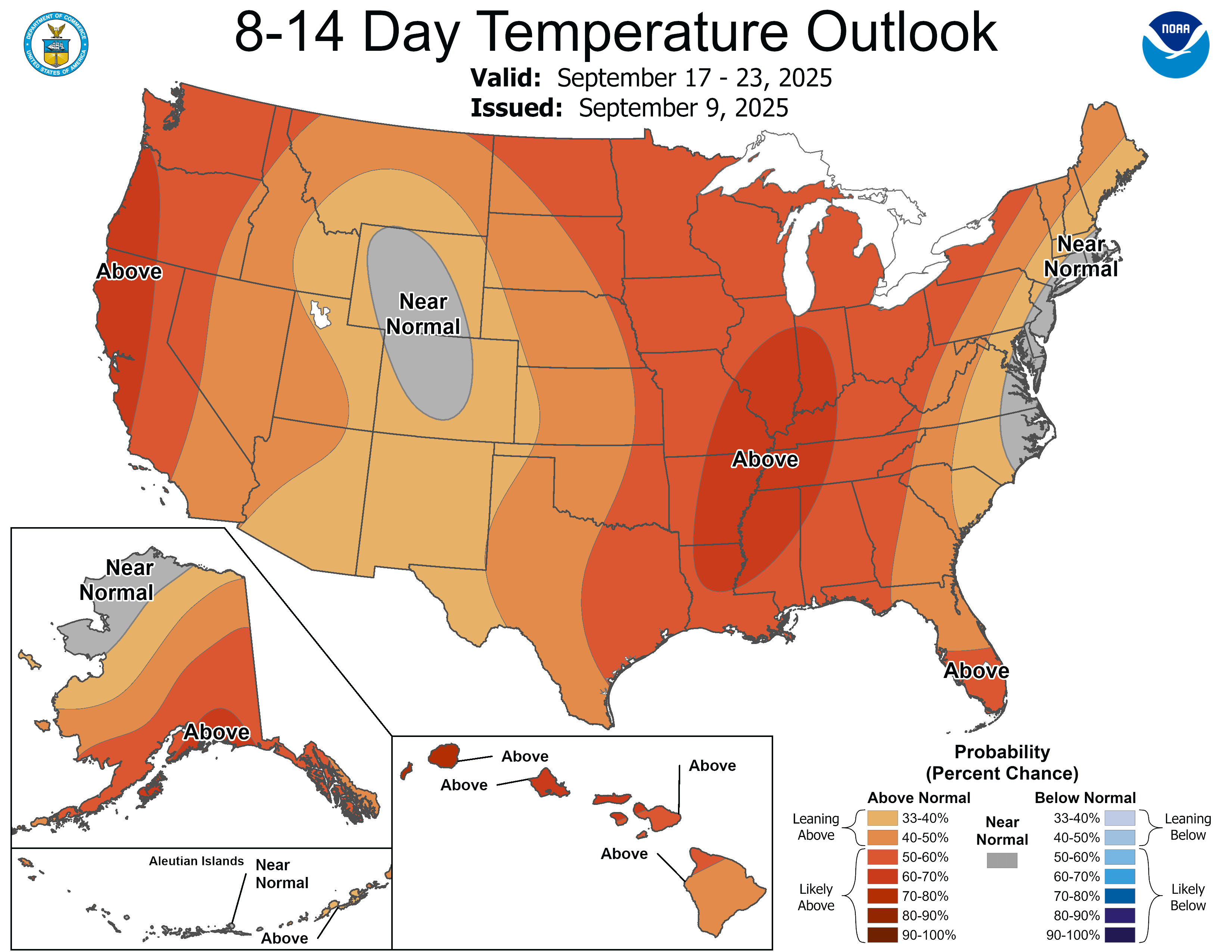 NOAA 8 to 14-day temperature outlook