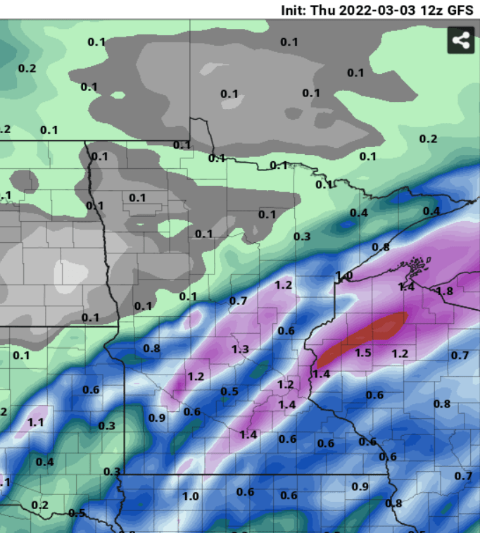 NOAA GFS precipitation output 