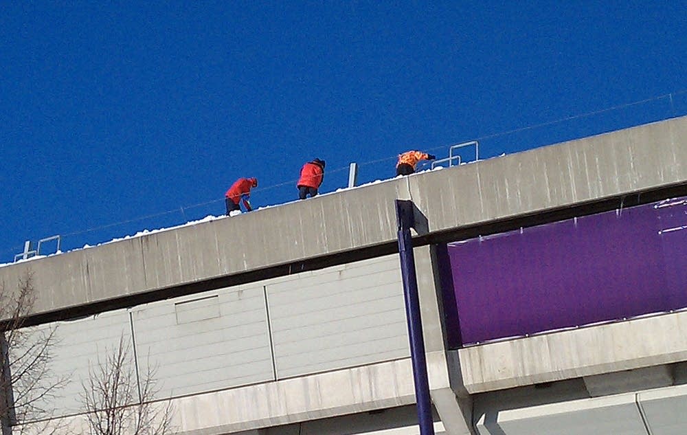 Workers at the dome