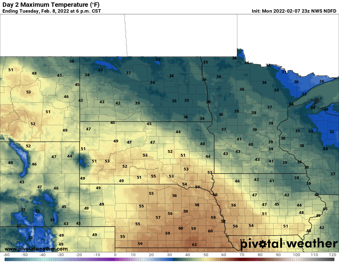 A sustained warmup the remainder of the week