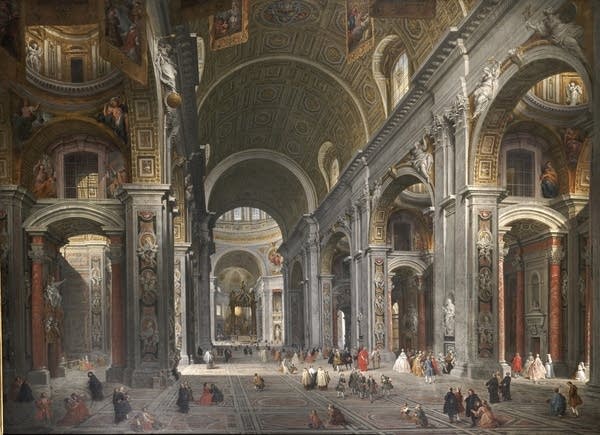 "Interior of St. Peter’s with the Visit of the Duc de Choiseul"