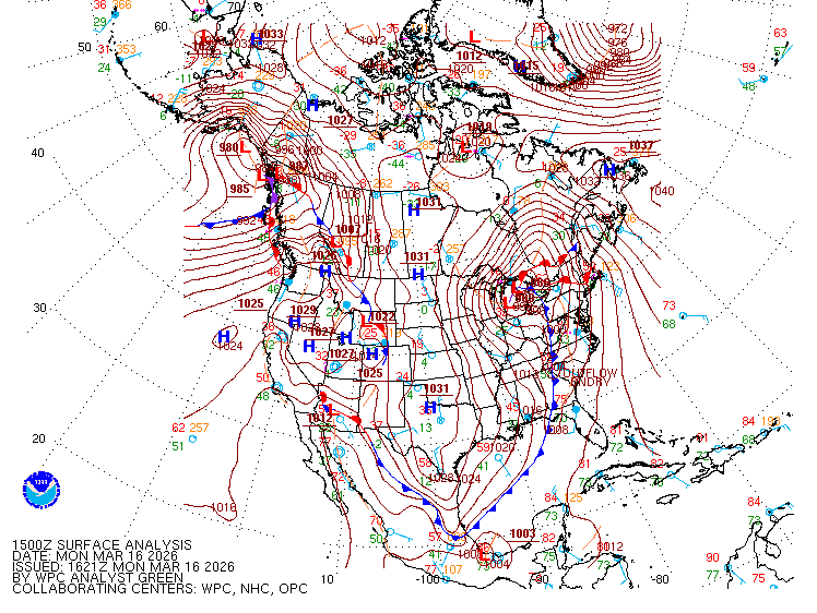 Surface analysis Monday 10 a.m.