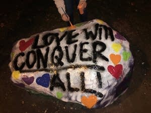 Students paint message