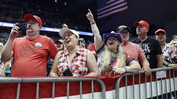 Attendees as a Donald Trump rally in Grand Rapids, Michigan, on July 20.