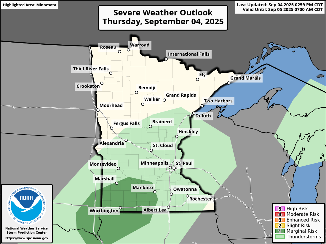 Severe weather risk for Thursday night