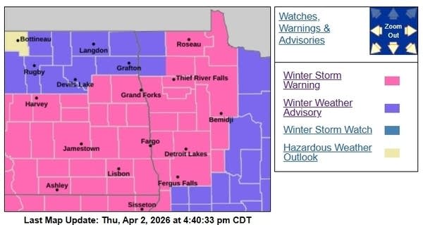 Winter storm warnings