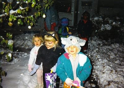 Trick-or-treating during the Halloween blizzard