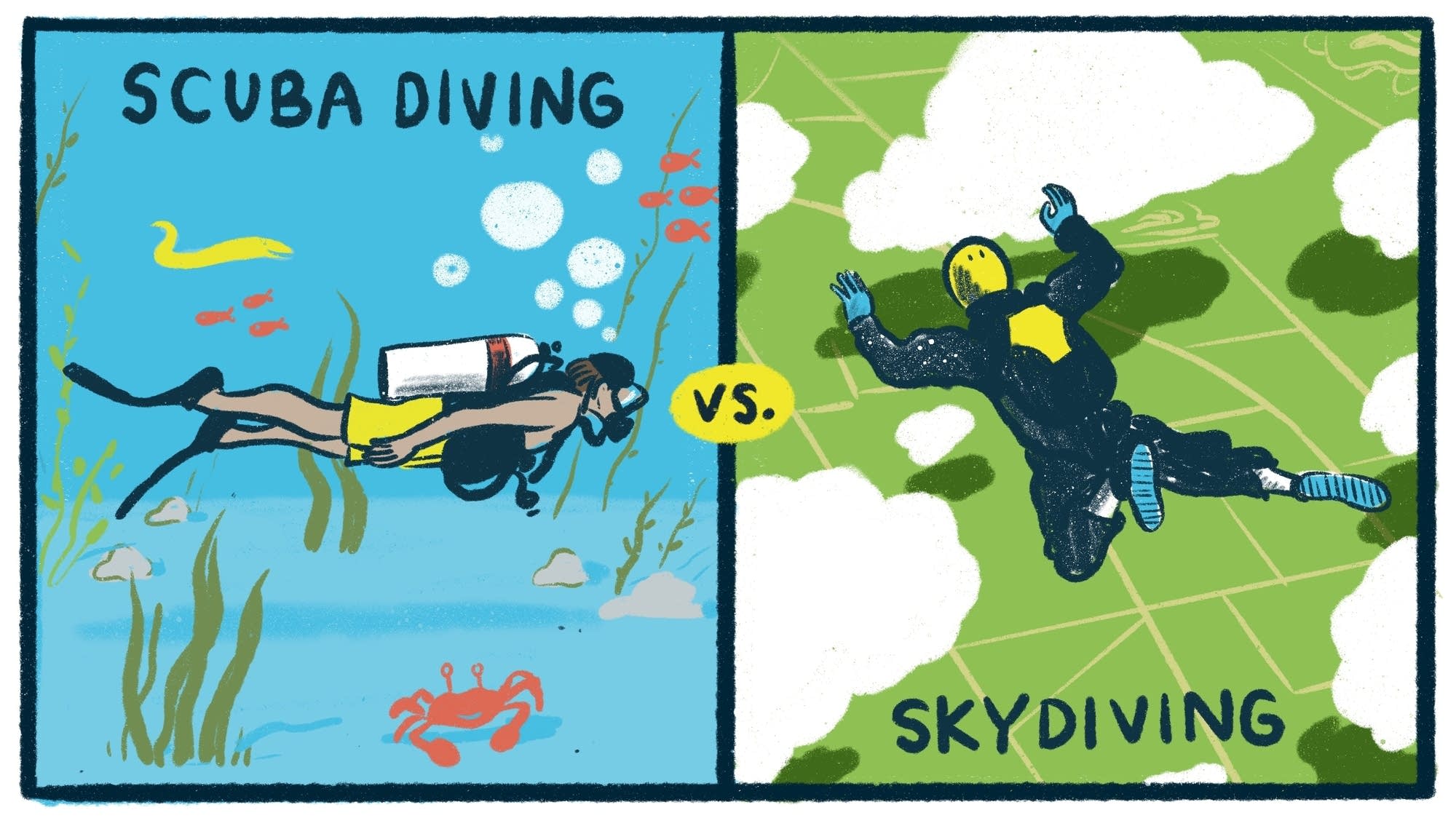 Scuba Diving vs. Skydiving Smash Boom Best