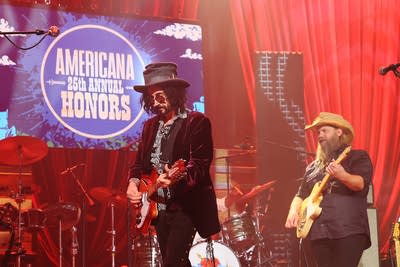 A band performing onstage