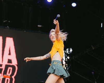 the band winona fighter performing on stage