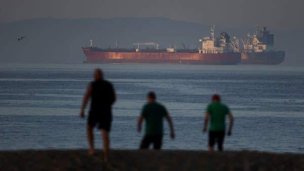 Above, oil tankers off the coast of Seal Beach, California. Waiving the Jones Act could help lower gas prices in places like California, Florida, and the Northeast.
