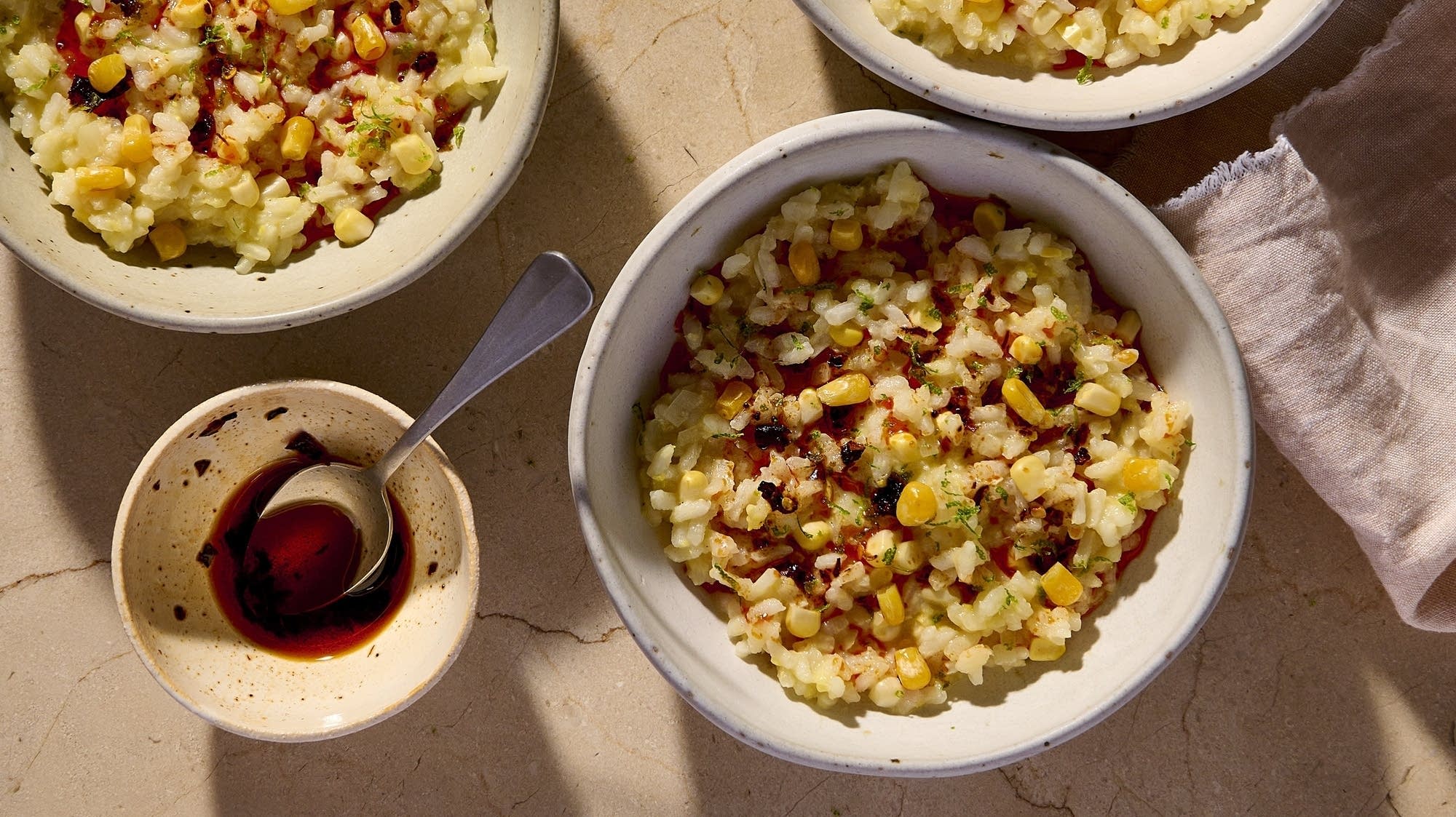 WNK_Sweet Corn Risotto with Chili Crisp from One-Pot Meals