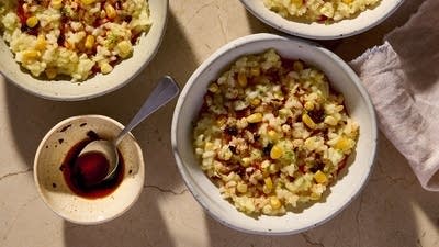 Sweet Corn Risotto with Chili Crisp