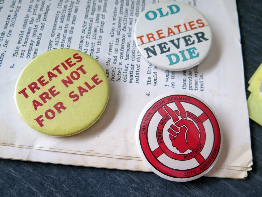 Buttons Curtis Gagnon has saved from the 1980s.