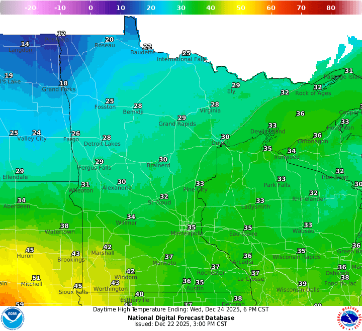 Wednesday's highs
