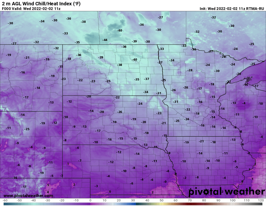 Wind chills early WED 