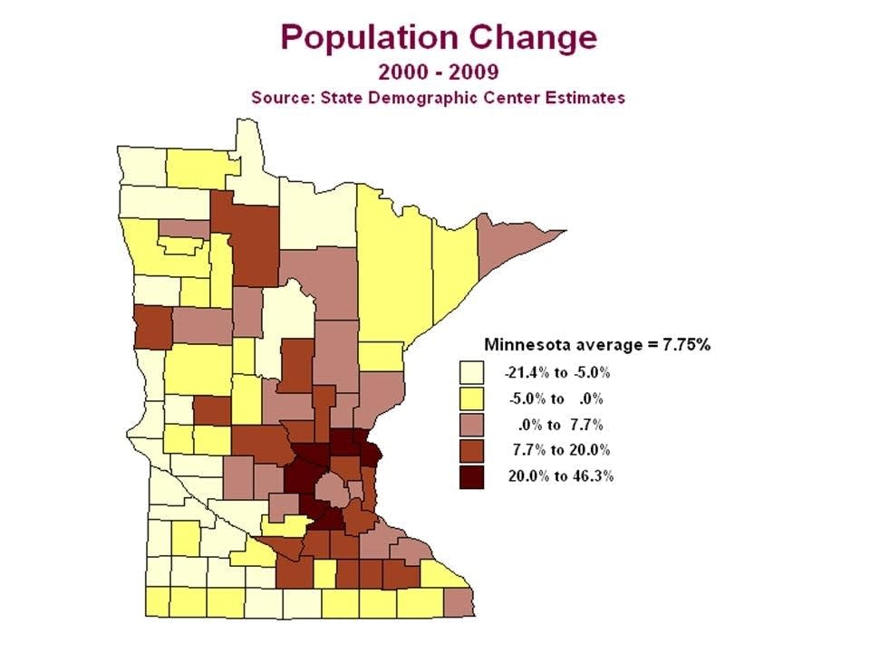 Population change in Minn.