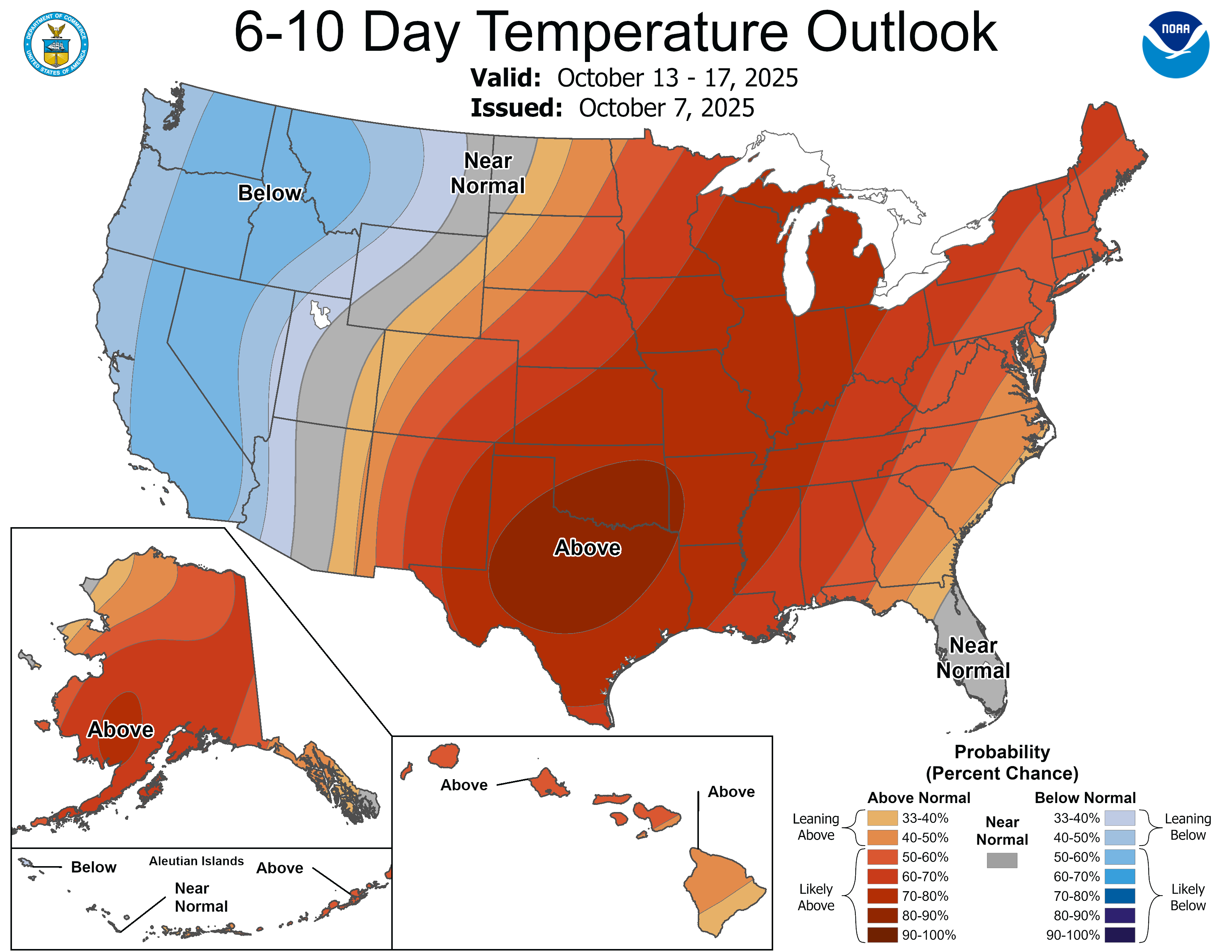 NOAA 6 to 10-day temperature outlook
