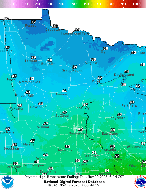 Soaking rains fell south of Twin Cities Tuesday morning; milder days ahead