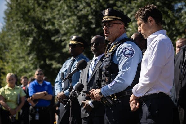 Police chief speaks at a press conference