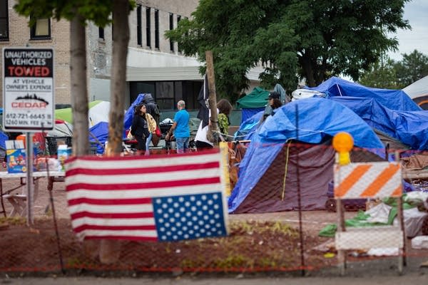 A large tent encampment